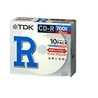 TDK データ用CD-R 700MB 32倍速対応 ホワイトワイドプリンタブル 5mmプラケース 10枚パック CD-R80PWDX10A