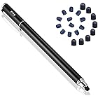 B&D スタイラスペン ペン先交換式タッチペン 2in1 ペン+20pcs交換用ペン先 タッチスクリーン対 (ブラック)
