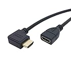 CY左角度付き90度コネクタHDMI 1.4 with Ethernet & 3dタイプAオスto aメス延長ケーブル0.5 M