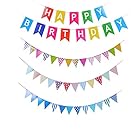 Braheart 4本セット バースデーガランド 三角旗 お誕生日飾り フラッグ カラフル パーティー 飾り付け 写真道具 部屋飾り HAPPY BIRTHDAY お祝い 雰囲気いっぱい