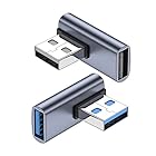 CY 2pcs USB 3.0オス-メス拡張アダプタ10Gbps左右方向角度90度ロープロファイル