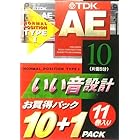 TDK カセットテープ AE 10 いい音設計 10分 10+1 11巻入り