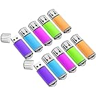 KOOTION USBメモリ 4GB 10個セットUSB2.0 USBフラッシュメモリー フラッシュドライブ キャップ式 ストラップホール付き （五色：青、紫、緑、赤、オレンジ）