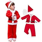 [HORARA] サンタ コスプレ ベビー キッズ クリスマス コスプレ衣装 子供 帽子上下セット(男の子 セット、120cm)