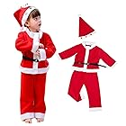 [HORARA] サンタ コスプレ ベビー キッズ クリスマス コスプレ衣装 子供 帽子上下セット(男の子 セット、100cm)