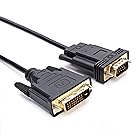 CableDeconn DVI VGA 変換アダプタ DVI to VGA 変換 ケーブル DVI-D 24+1 オス to VGA 15ピン オス 金メッキ 1080P 6フィート モニター プロジェクター PC HDTV 用 DVI - VG