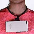 【E-COAST】首掛けスマホスタンド スマホホルダー 3-5.5インチ携帯汎用スタンド ペンダント式 ハンズフリー 自撮りツール 携帯便利 アウトドアに最適 (ブラック)
