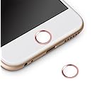 ホームボタンシール Sakula 指紋認証可能 iPhone7 iPhone7 Plus iPhone6s iPhone6 Plus iPhone5s iPad miniなど対応 ホームボタンシール（ローズゴールドフレーム/ホワイト)