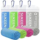 [4 Pack] Cooling Towel (40""x12""), Ice Towel, Soft Breathable Chilly Towel, Microfiber Towel for Yoga, Sport, Running, Gym