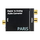 Paris 同軸デジタル アナログ 音声 変換アダプタ DACデジタル(光/同軸) to アナログ(RCA)オーディオ変換器 コンバーター 金メッキ端子 (電源アダプターと光ケーブル付き)