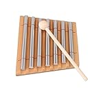 Yibuy 木製のチャイム 7トーン 打楽器 優しい音色が特徴のエナジーチャイム 木製のマレットと7ソリッド アルミチューブ 教育ミュージカル 瞑想音楽チャイム