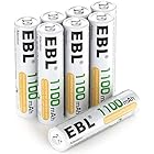 EBL 単4電池 充電式 1100mAhニッケル水素充電式電池、収納ケース付き8パック 電池 単4 充電式 充電式単四 単四充電池