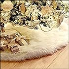 Lhyxuuk クリスマスツリースカート クリスマス飾り 円形 可愛いツリースカート豪華 ベースカバー オーナメント インテリア (78cm) 無地 ホワイト
