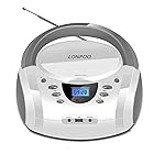 LONPOO ステレオ cd プレーヤー bluetooth FMラジオ ブルートゥース USB/AUX入力 ヘッドフォンジャック LCDディスプレイ ポータブルcdプレーヤーコンパクト小型 語学学習