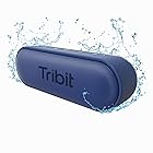Tribit スピーカー XSound Go Bluetooth スピーカー (16W 24時間連続再生) ポータブル ブルートゥーススピーカー IPX7完全防水 ワイヤレスステレオ/低音強化/大音量/マイク内蔵/USB-C充電/お風呂 (ブルー