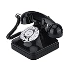 Richer-R 電話機 レトロ電話 WX-3011ヴィンテージ 多機能ワンラインオペレーション 伝統的なベルリング 自宅電話 ワイヤー固定電話ブラック