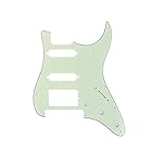 Musiclily Pro 11穴 SSH USA/メキシコストラトキャスターギター フロイドローズブリッジカット用ピックガード、3プライミントグリーン
