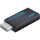 Wii hdmi変換アダプター Wii to HDMI Adapter コンバーター HDMI接続でWiiを1080pに変換出力 3.5mmオーディオ (WIIHDMI本体-ブラック)
