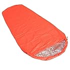 寝袋 シュラフカバー 封筒型 アウトドア キャンプ ハイキング スリーピングバッグ 自己発熱タイプ オレンジ 丸