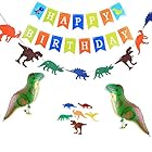誕生日 飾り付け 恐竜 男の子 子供 面白い 動物 happy birthday バナー ガーランド ウォーキング バルーン 風船 ケーキトッパー 10枚セット