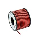 TUOFENG 18 AWG電気ワイヤー[黒色20 m赤色20 m]フレキシブルシリコーンワイヤー2コンダクター平行線線ソフト電子フックアップワイヤー錫メッキ銅線