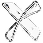 iPhone XR ケース クリア 透明 tpu シリコン メッキ加工 スリム 薄型 6.1インチ スマホケース 耐衝撃 黄変防止 一体型 人気 携帯カバー シルバー