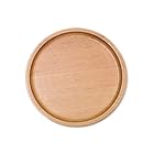 K-UNING 木製トレー 丸形 木の食器 お盆 シンプルナチュラルキッチン用品 うちカフェ (中)