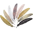 メタルフェザー ブックマーク アンティーク 羽しおり 可愛い ギフト 贈り物 金属 鳥の羽 シリーズ 8枚セット