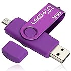 LEIZHAN USB メモリー・フラッシュドライブ 32G 紫 高速転送 人気USB OTG 2.0携帯電話用 容量不足解消 マイクロペンドライブ 回転式USB Android 2.0 Uスティック
