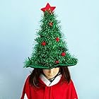 Mskikefly クリスマス帽子 クリスマスツリータイプ クリスマスパーテイー用品 演劇 (グリーン)