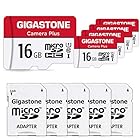 Gigastone マイクロSDカード 16GB フルHD 5個セット SDアダプタ付き ミニ収納ケース付き SDHC U1 C10 85MB/S UHS-I Full HD 動画