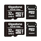 Gigastone マイクロSDカード 32GB 2個セット Micro SD card SDアダプタ付き U1 C10 SDHC 90MB/S Full HD 撮影