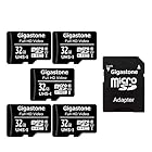 Gigastone マイクロsdカード 32GB 5個セット, SDアダプタ付, 90MB/S Full HD ビデオ 撮影, UHS-I U1 C10 microSDHC