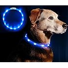 LED光る首輪 Darhoo 首輪 犬 猫 光る LEDライト おしゃれ ペット 夜間 安全性 夜道 散歩 USB充電式 防水 小型犬 中型犬 大型犬に対応 サイズ調節可能 - ブルー