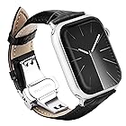 Sea Sha コンパチブル apple watch バンド44mm /45mm/49mm 本革/ビジネス用 アップルウォッチ ベルト44mm プッシュ式 Ｄバックル 手作りApple Watch Nike,Apple Watch Ultra1/