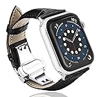 Sea Sha コンパチブル apple watch バンド44mm /45mm/49mm 本革/ビジネス用 アップルウォッチ ベルト44mm プッシュ式 Ｄバックル 手作りApple Watch Nike,Apple Watch Ultra1/