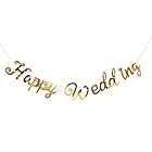 LEDMOMO バナー ガーランド HAPPY WEDDING パーティーデコレーション セット 壁飾り 飾り付け 吊り飾り 写真撮影 ホーム ウェディング パーティー インテリア