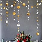3本 ペーパーガーランド 丸形 星形 飾り 写真小物 金・銀色 キラキラ パーティー イベント 店舗 装飾