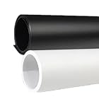 PVC 背景紙 商品 小物 撮影 白 黒 つや消し 光沢　両面バックペーパー　ミラー　両面仕様 60cm*130cm（黒１枚＋白１枚）セット