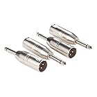 XLR 6.35mm 変換プラグ マイクアダプター 4個 wuernine キャノン3ピン-6.35mmフォンモノラルオス ミキサー XLRケーブルなど 接続用 オーディオコネクター