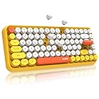 FELiCON ブルートゥースキーボード 308iワイヤレスキーボード コンパクトキーボード 軽量 Bluetoothキーボード タイプライター (yellow)