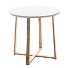 サイドテーブル 丸 天然竹製 コーヒーテーブル 白 ホワイト カフェテーブル ソファーテーブル シンプル DURA DRY 軽量 頑丈 北欧 十字構造 おしゃれ インテリア 組立簡単 省スペース ホワイト 直径49.5cm 高さ48cm