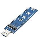 USB M.2 SSD ケース M.2 to USBリーダー、NGFF M.2 SSD to USB3.0 外付けケース 合金製 軽量 小型 持ち運びやすい ドライブ ボックス WIN8以上対応 挿すだけ B-Key/B+M Key SSD 対応