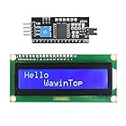 WayinTop 1602 LCD ディスプレイモジュール 16×2キャラクタ 青 バックライト付き 白抜き + IIC/I2C/TWI/SPI シリアルインターフェイス シリアルI/F モジュールポート