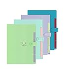 Kritlife 4本セット ファイルケース A4 領収書 収納 ファイル 書類収納ボックス ファイルフォルダ 書類挟み 5分類 スナップ式 防水 持ち運び(グリーン 緑 ?色 パープル)