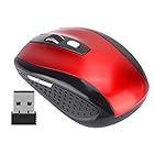 ワイヤレスマウス 6D超薄型 無線マウス USBレシーバー 2.4G USB 1200調整可能DPI マウス 高速スクロール6ボタン 省エネルギー 光学ポジショニングマウス ラップトップ用(レッド)