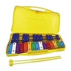 Seika 鉄琴 カラフル 25音 ミュージカル教材 2マレット付き オルフ楽器 (yellow)