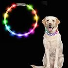 Leeko 犬 首輪 光る LED ライト 蛍光 安全首輪 USB充電 夜 お散歩 小型犬 中型犬 大型犬 (マルチカラー)