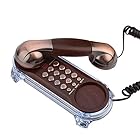 Hakeeta 固定電話 電話コード付き 電話機 北欧デザイン 卓上用電話 壁掛けでき 旧式なレトロの壁に取り付けられた電話ファッション電話 家のホテルのための(赤銅)