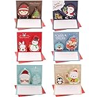 6枚 ポップアップ クリスマスカード 3D 立体 クリスマス カード POP UP クリスマス ギフト カード DIY クリスマスグリーティングカード 10CMX8CM 封筒付き 6枚セット by A-Focus